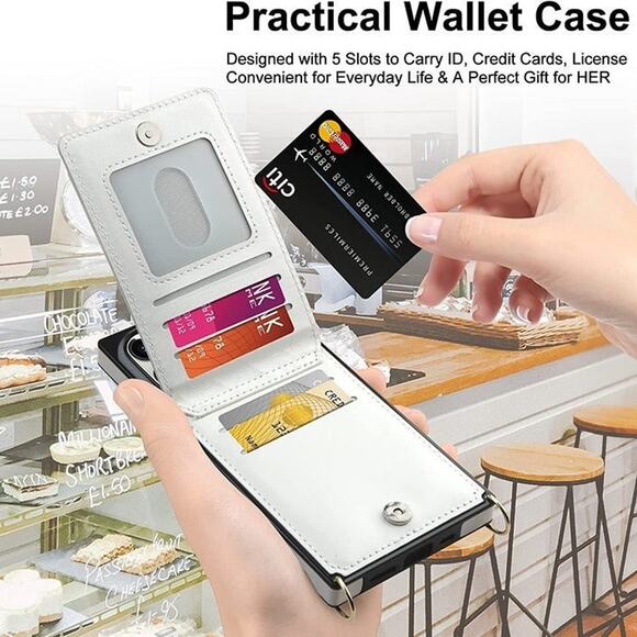 iPhone 14 Pro Max Wallet Case, Quilted Leather, Crossbody Phone Case - Picture 3 of 4